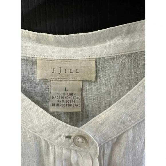 J.Jill Floral 100% Linen Button-Down Casual Top Sze Large - Picture 3 of 5